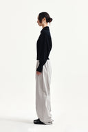 MULTI PANEL WIDE PANTS IN LIGHT GRAY image 6