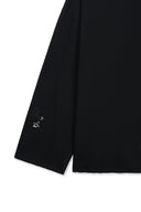 RAW HEM FINISHED BOAT NECK TOP IN BLACK image 13
