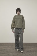 VINTAGE COLOR DYING LOGO SWEATSHIRT IN KHAKI image 9