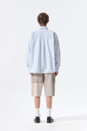 WASHED COTTON DRAWSTRING SHIRT IN CHARCOAL GREY image 8