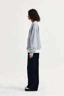 RAW CUT APPLIQUE SWEATSHIRT IN GRAY image 7