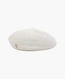 METAL CIRCLE LOGO KNIT BERET IN IVORY image 1