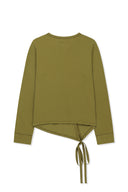 ASYMMETRIC BUTTON CLOSURE TOP IN OLIVE image 2