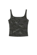 SQUARE NECK CROPPED TANK TOP IN CHARCOAL GREY image 2