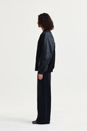 STUNNING POINT FAUX LEATHER JUMPER FOR WOMEN IN BLACK image 6