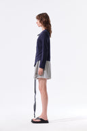 ASYMMETRIC BUTTON CLOSURE TOP IN NAVY image 7