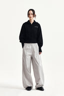 HIGH NECK EMBROIDERED LOGO ZIP UP FOR WOMEN IN BLACK image 8