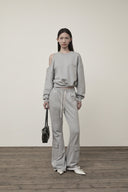 SHOULDER HOLE SWEATSHIRT IN GRAY image 19