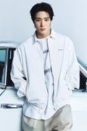 SMALL LOGO COTTON ZIP UP JUMPER IN WHITE image 12