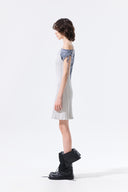 OPEN BACK RIBBED KNIT DRESS IN LIGHT GRAY image 7