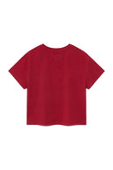 DUSTY TYPO GRAPHIC CROP TOP IN CHARCOAL GREY image 2