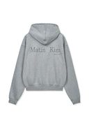 BACK LOGO ESSENTIAL HOODY ZIP UP IN GRAY image 8