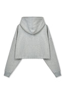 GRAFFITI LOGO CROP HOODY ZIP UP IN GRAY image 12