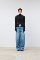 TWISTED SEAM DENIM PANTS IN BLUE image 6