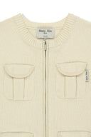 POCKET WASHED KNIT VEST IN LIGHT BEIGE image 14
