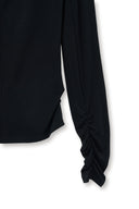 HENLY NECK SHIRRING TOP IN BLACK image 14