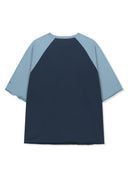 RAW EDGE RAGLAN TOP IN NAVY image 15