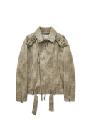 FAUX LEATHER BELTED RIDER JUMPER IN CHARCOAL GREY image 1