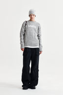 MATIN MIXED YARN KNIT PULLOVER IN GRAY image 9
