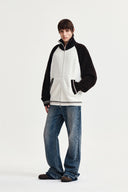 HIGH NECK RAGLAN KNIT ZIP UP FOR MEN IN DARK BROWN image 9