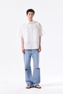 DISTRESSED DENIM PANTS FOR MEN IN BLUE image 20