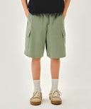 KIDS COTTON CARGO SHORTS IN KHAKI image 13