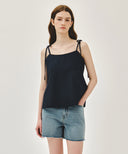 W PINTUCK CAMISOLE BLOUSE IN DARK NAVY image 12