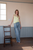 STRING HALTER NECK TANK TOP IN LIGHT YELLOW image 11