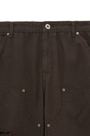 DISTRESSED DOUBLE KNEE WORK PANTS FOR MEN IN BROWN image 4