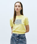 W CLASSIC LOGO HALF KNIT IN LIGHT YELLOW