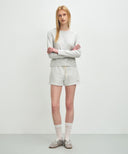 W BASIC SWEAT SHORTS IN LIGHT HEATHER GREY image 2