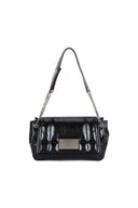 GLOSSY QUILTING MEDIUM CHAIN BAG IN BLACK image 1