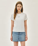 W SMALL CLASSIC LOGO TEE IN WHITE image 11