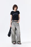 MATIN KIM ARCH LOGO CROP TOP IN BLACK image 19