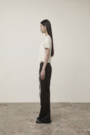 DIAGONAL LOGO REVERSIBLE CROP TOP IN IVORY image 20