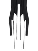 LAYERED TIE HALTER NECK KNIT TOP IN BLACK image 11