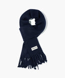 FUZZY SOLID KNIT MUFFLER IN NAVY image 8