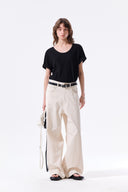 STUD POINT COLOR DENIM PANTS IN CREAM image 10