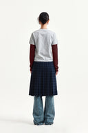 GRAFFITI LOGO STRIPE LAYERED TOP IN GRAY image 8
