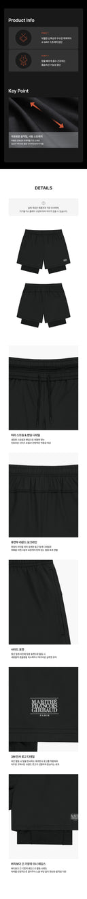 MARITHE SPORT M DOUBLE-LAYER SHORTS IN BLACK image 6