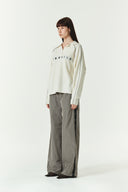 OVERSIZE PIQUE PULLOVER IN IVORY image 15