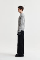 MATIN MIXED YARN KNIT PULLOVER IN GRAY image 11