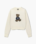 W DOODLE BEAR CROP SWEATSHIRT IN IVORY image 6