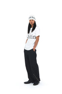 LOGO JACQUARD SHORT BEANIE IN WHITE image 8