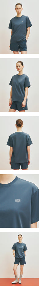 MARITHE SPORT CLASSIC LOGO WOVEN TEE IN VINTAGE BLUE image 7
