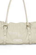 SHIRRING TIE BUCKLE SHOULDER BAG IN BEIGE image 10