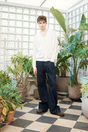 BACK LOGO SEE THROUGH CARDIGAN FOR MEN IN IVORY image 8