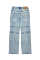 PANEL SEMI WIDE DENIM PANTS IN LIGHT BLUE image 2