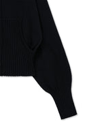 HIGH NECK EMBROIDERED LOGO ZIP UP FOR WOMEN IN BLACK image 4