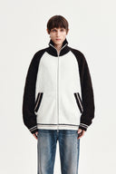 HIGH NECK RAGLAN KNIT ZIP UP FOR MEN IN DARK BROWN image 5